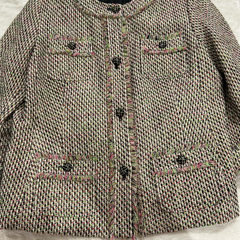 Talbots Sport Jacket with unique buttons. Multi color 3/4 sleeves.